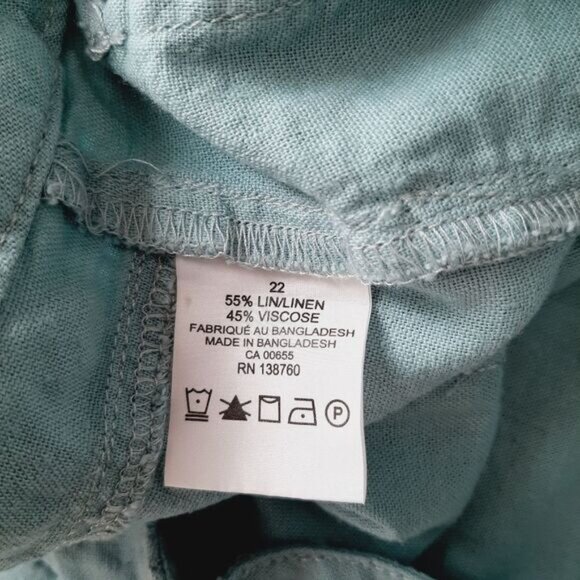 PENNINGTONS | Linen Blend Hi-Rise Casual Light Shorts Blue Teal Sz 22 - Picture 12 of 12